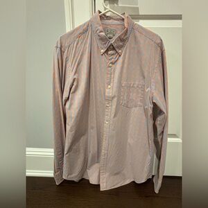 J Crew Light Blue and Pale Orange checked button down mens shirt.